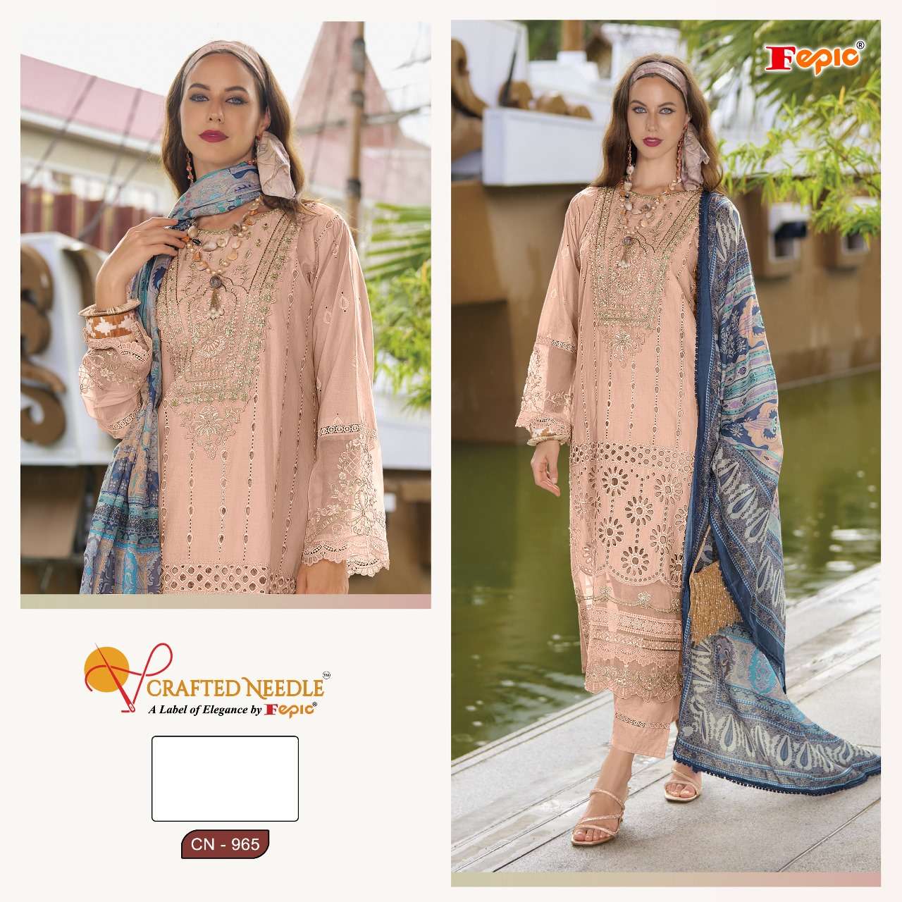 FEPIC CRAFTED NEEDLE CN 965 COTTON EMBROIDERED PAKISTANI SUIT