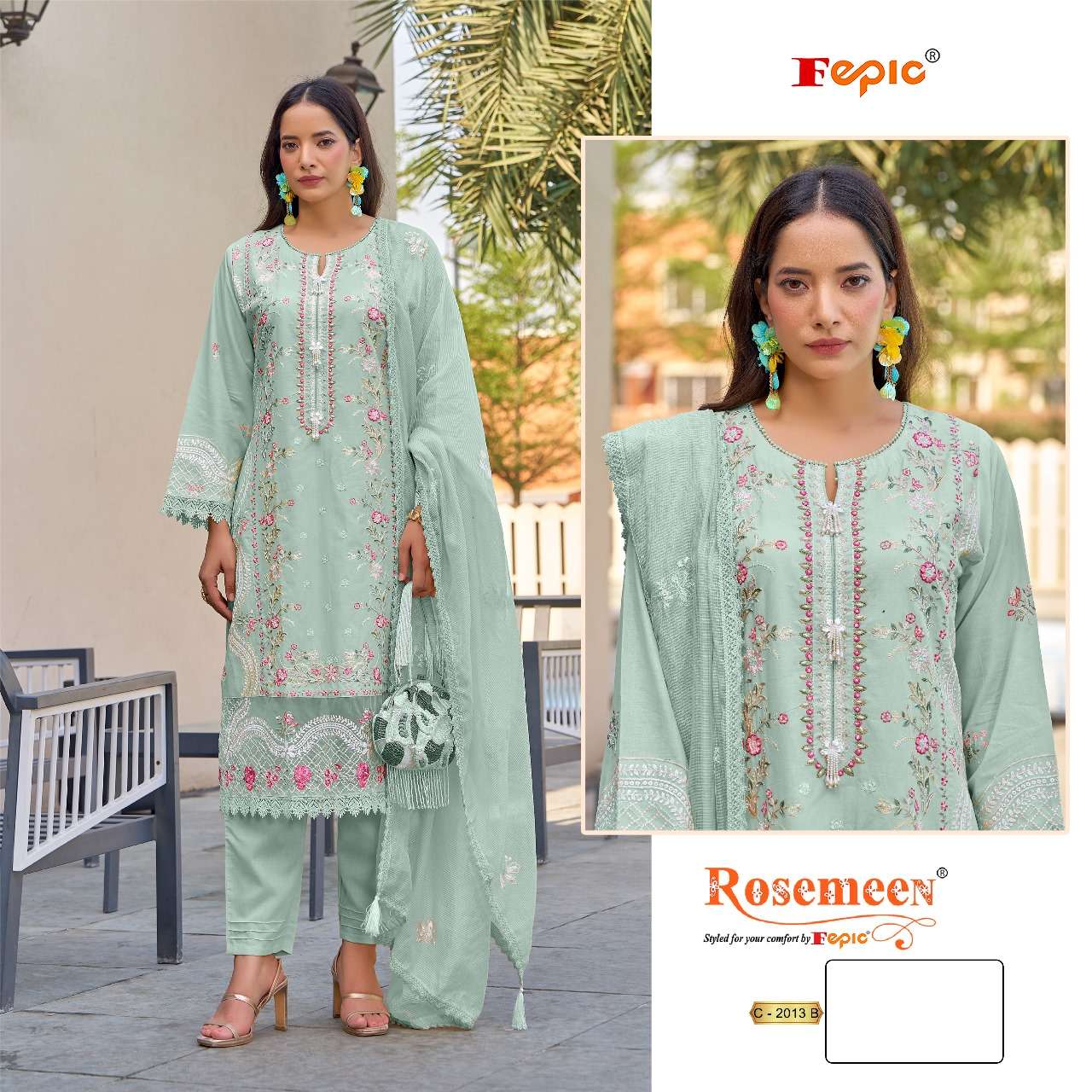 FEPIC ROSEMEEN C 2013 COTTON EMBROIDERED PAKISTANI SUIT