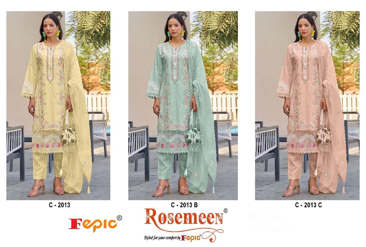 FEPIC ROSEMEEN C 2013 COTTON EMBROIDERED PAKISTANI SUIT