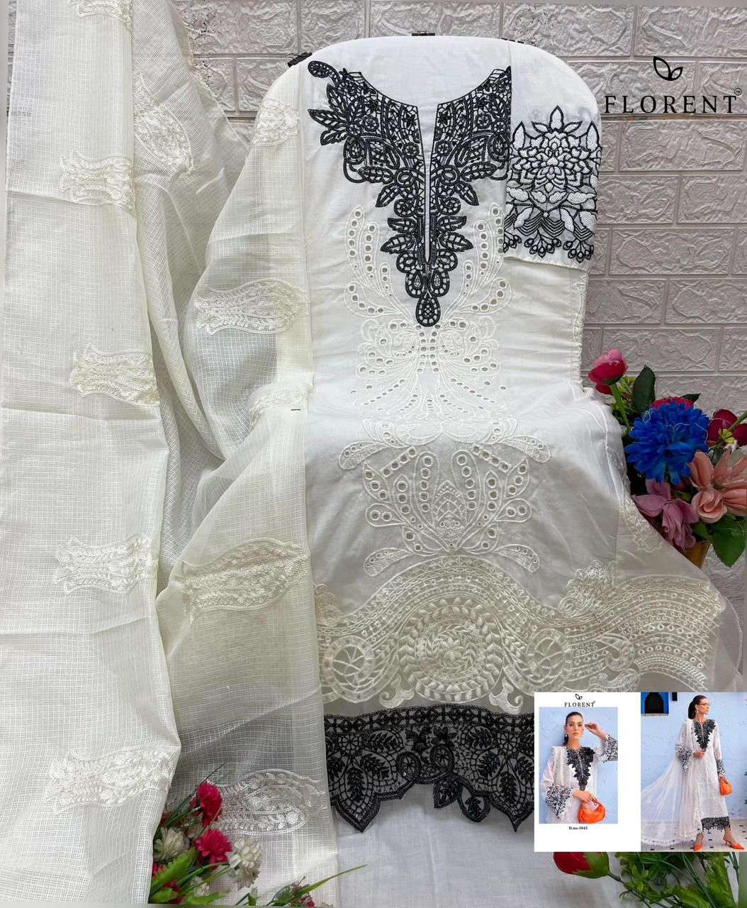 FLORENT TM DESIGN NO - 1041-1042-1043-1044 CAMBRIC COTTON HEAVY EMBROIDERED SALWAR SUIT 