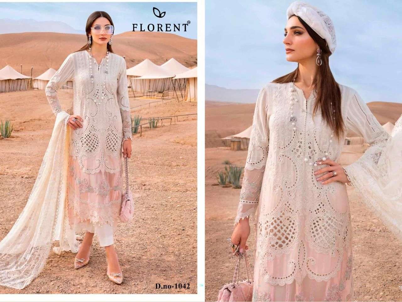 FLORENT TM DESIGN NO - 1041-1042-1043-1044 CAMBRIC COTTON HEAVY EMBROIDERED SALWAR SUIT 