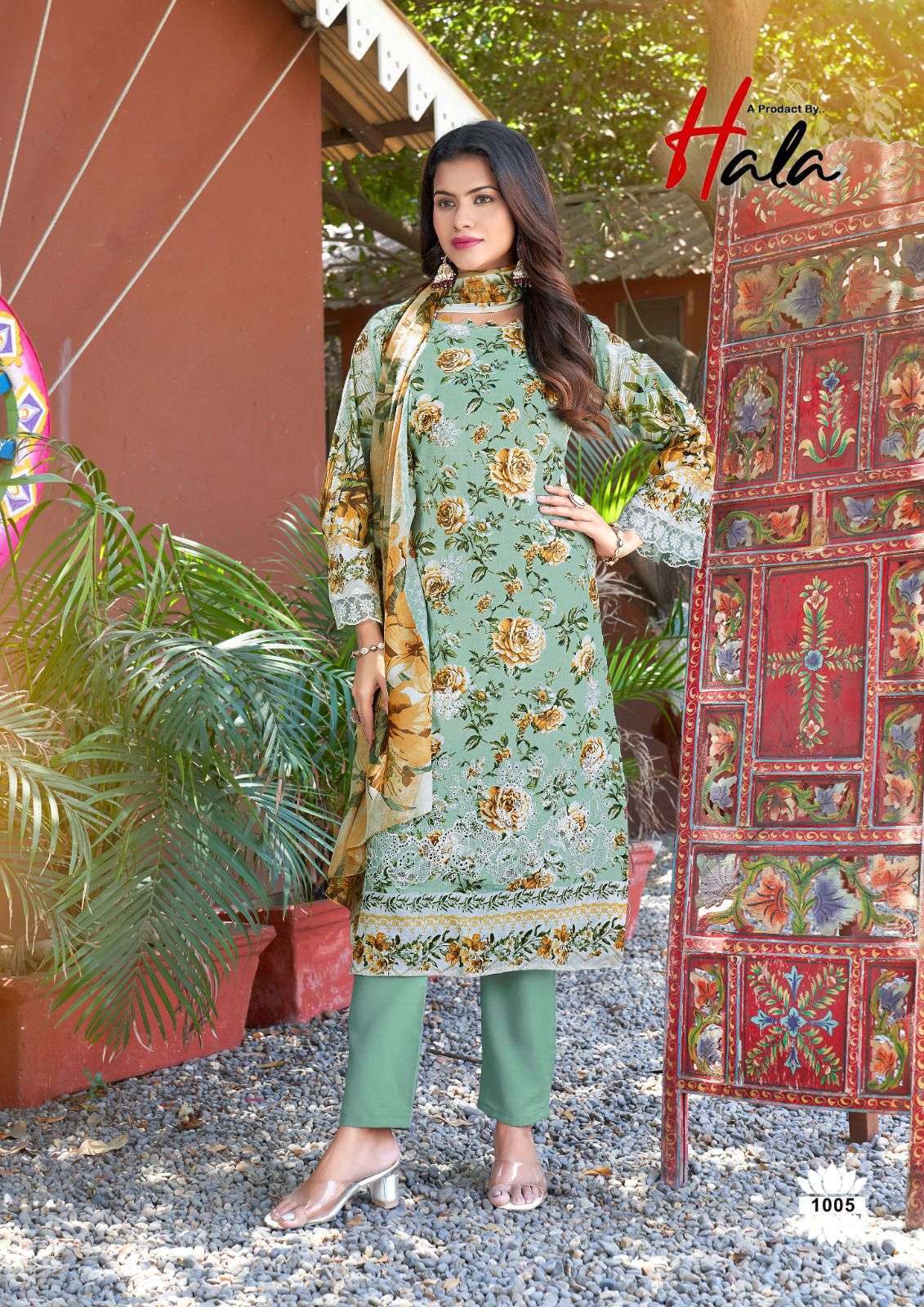 HALA TRADERS MIRA NUR VOL 1 COTTON PRINT WITH EMBROIDERY WORK SUIT