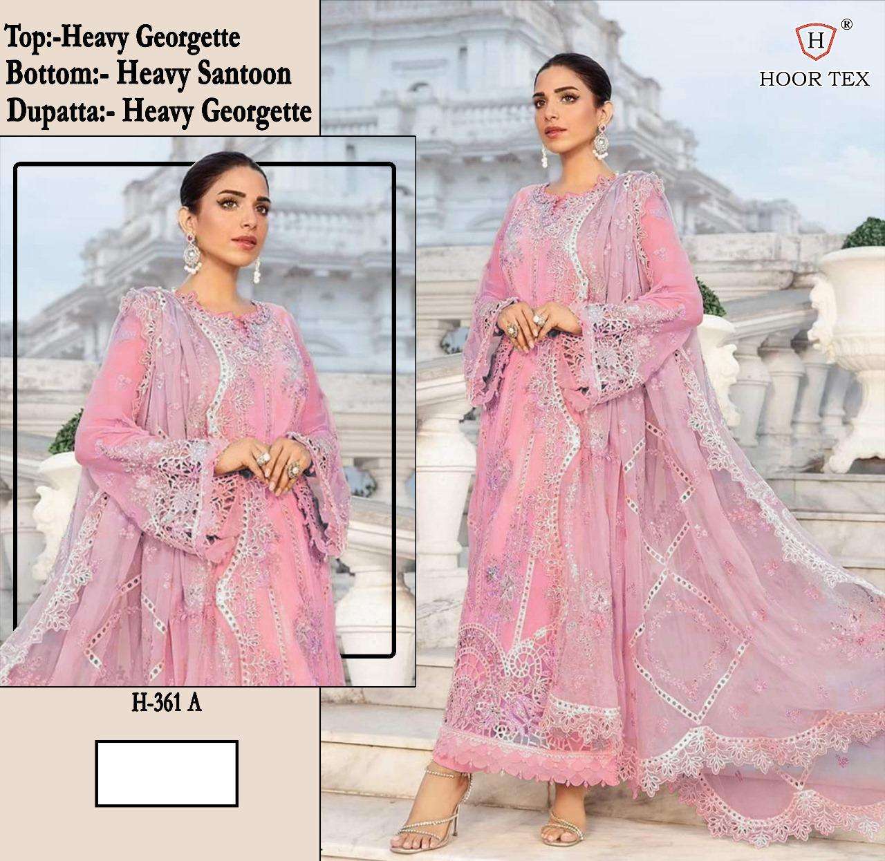 HOOR TEX H 361 GEORGETTE HEAVY EMBROIDERED PAKISTANI SUIT
