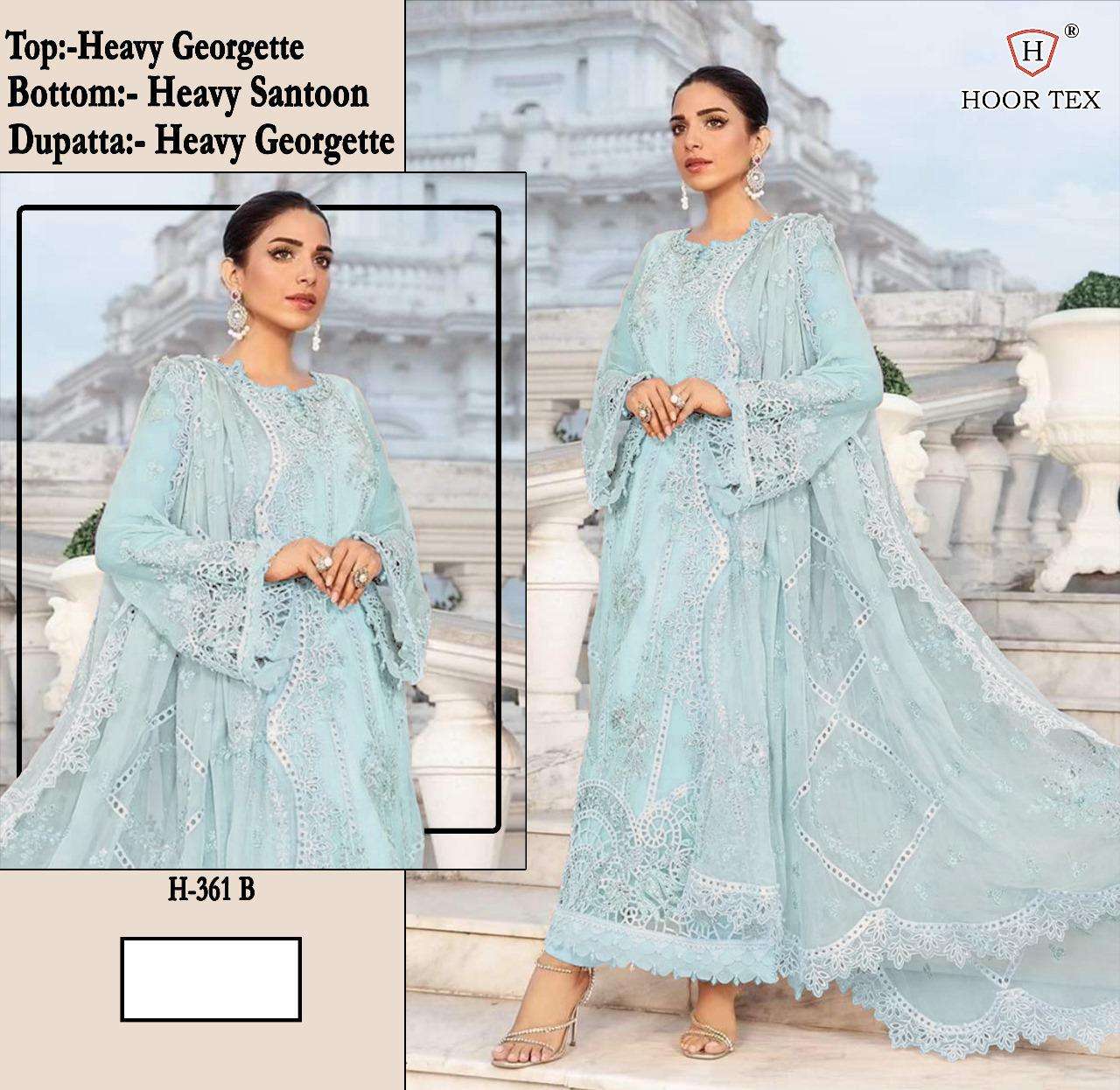 HOOR TEX H 361 GEORGETTE HEAVY EMBROIDERED PAKISTANI SUIT