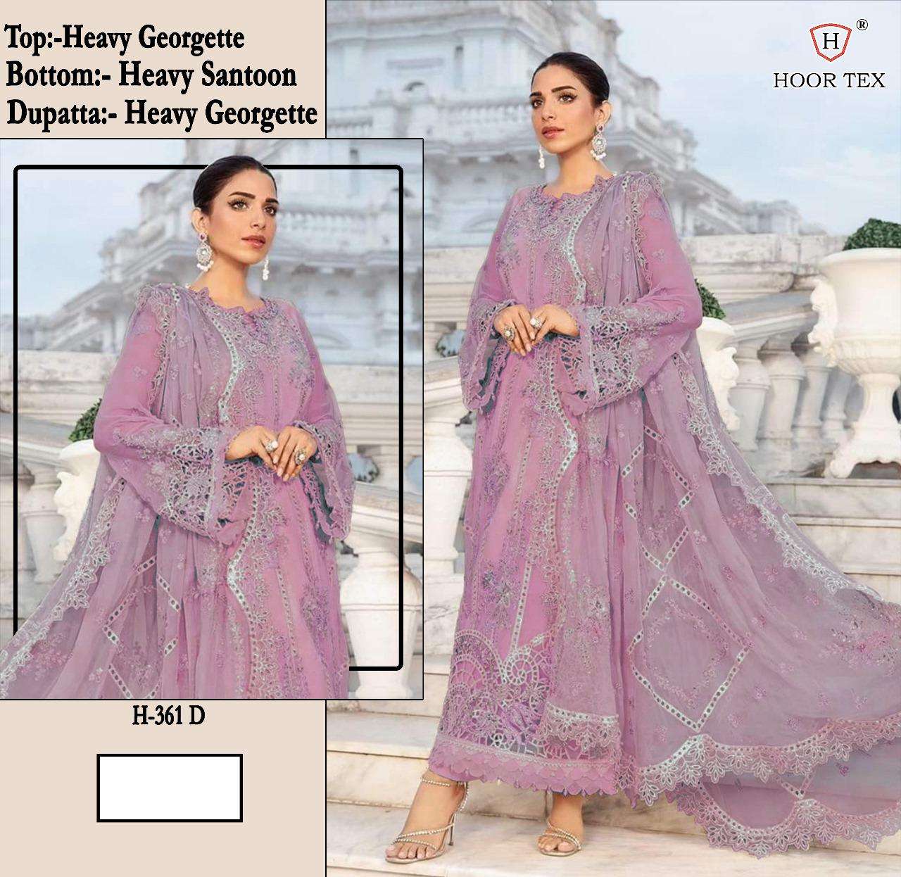 HOOR TEX H 361 GEORGETTE HEAVY EMBROIDERED PAKISTANI SUIT