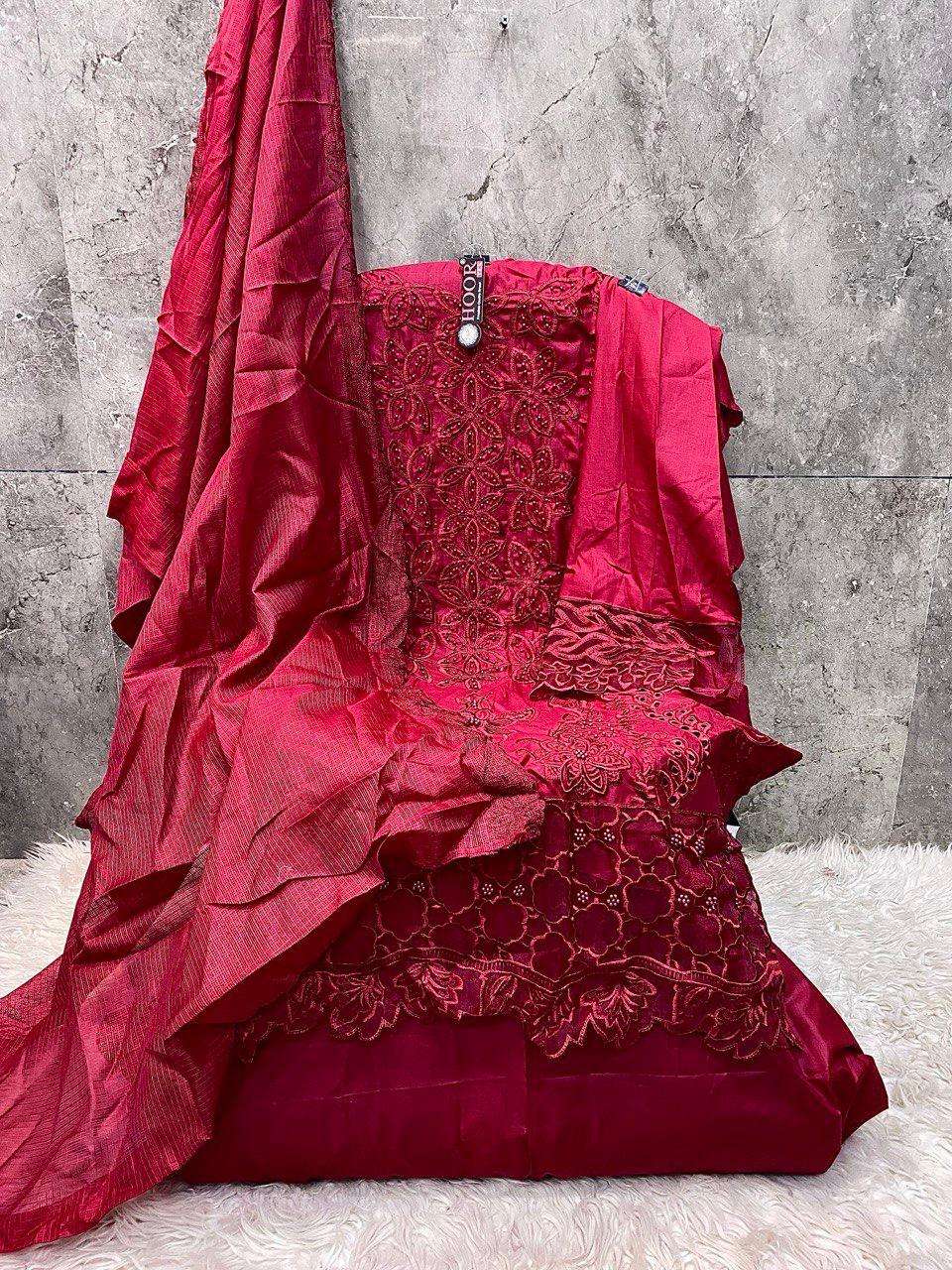 HOOR TEX H 371 COTTON EMBROIDERY DESIGNER WORK SUIT