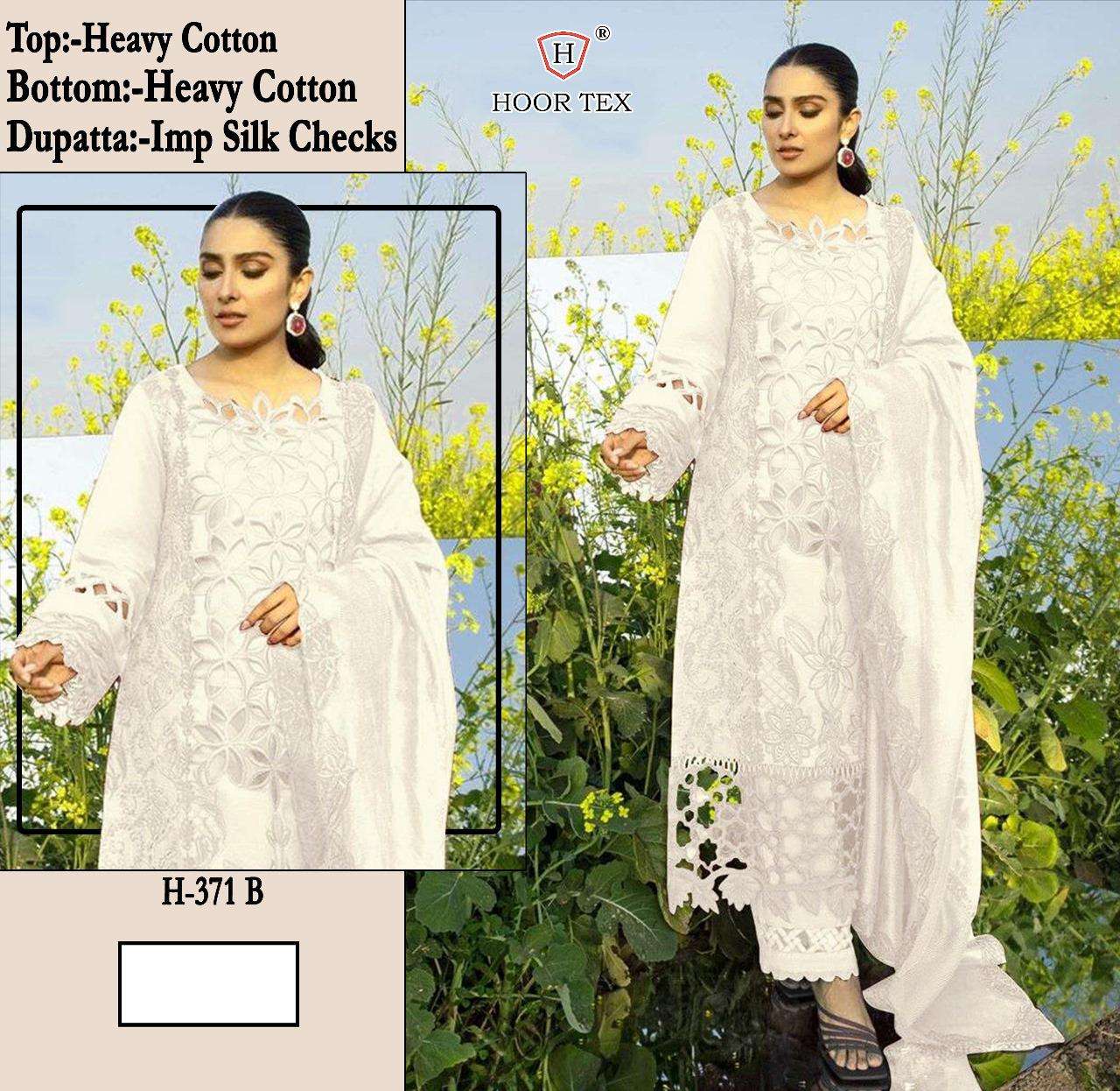 HOOR TEX H 371 COTTON EMBROIDERY DESIGNER WORK SUIT