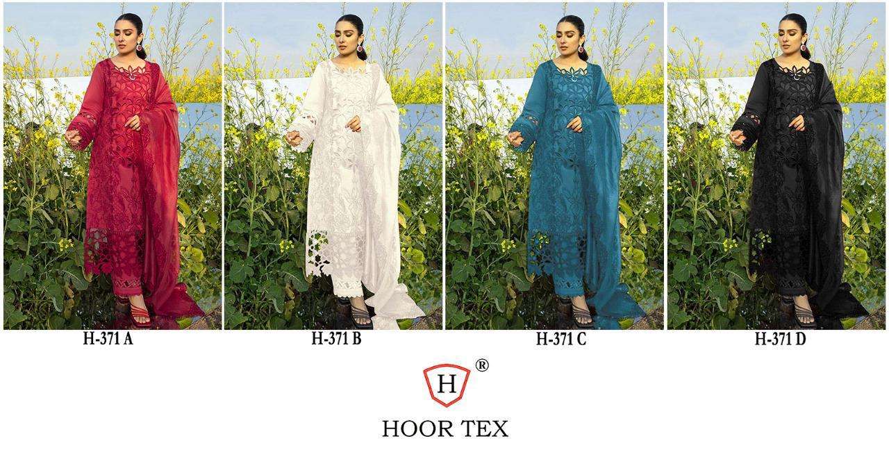 HOOR TEX H 371 COTTON EMBROIDERY DESIGNER WORK SUIT