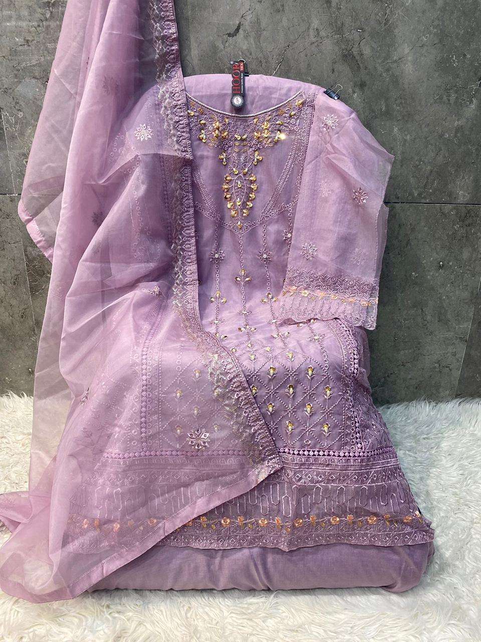 HOOR TEX OR 72 ORGANZA HEAVY EMBROIDERED PAKISTANI SUIT