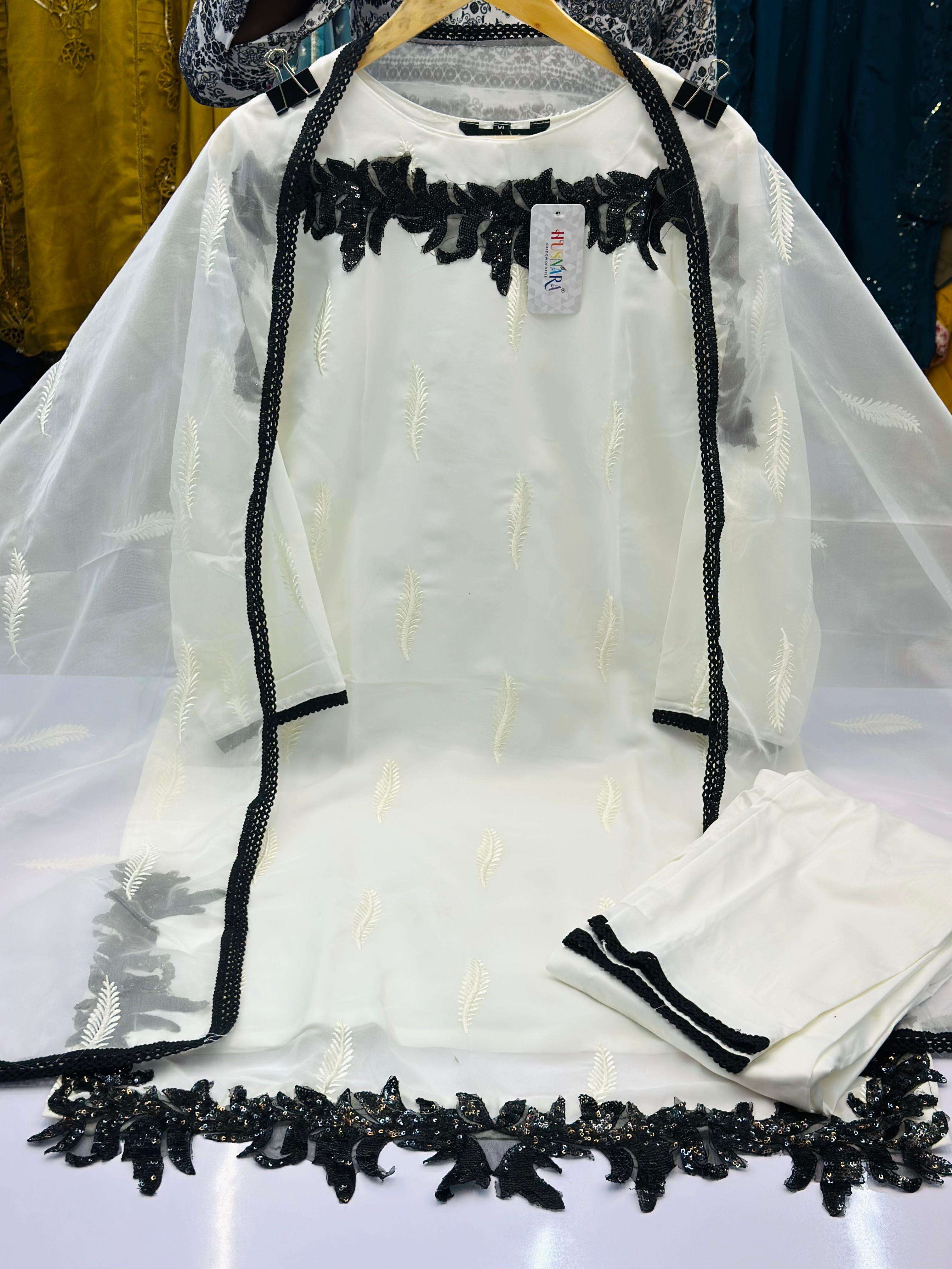 HUSNARA D NO 5447 GEORGETTE WITH BEAUTIFUL EMBROIDERY DESIGNER SUIT
