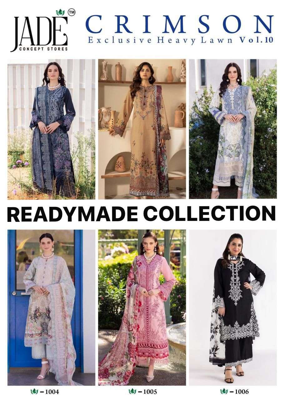 JADE CRIMSON EXCLUSIVE HEAVY LAWN COLLECTION VOL 1 10 READY MADE COLLECTION