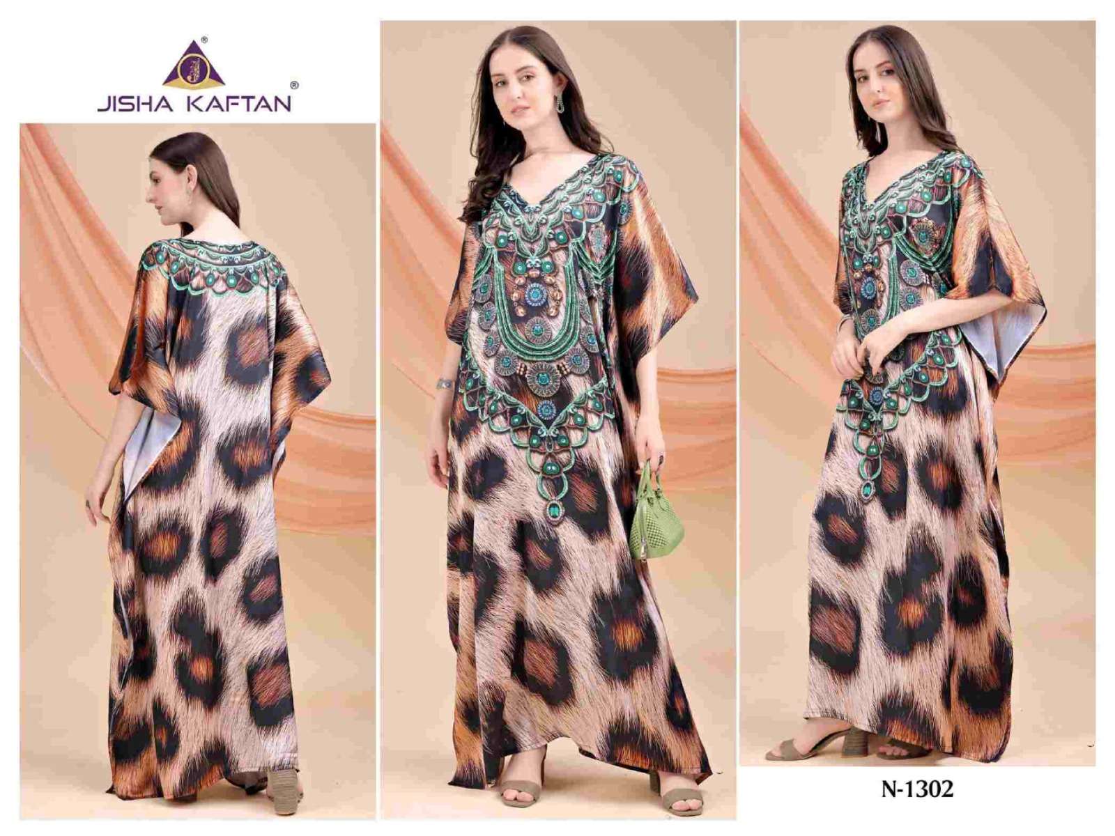 JELITE JISHA KAFTAN E NAZKAT VOL 13 SATIN DIGITAL PRINT LADIES KAFTAN