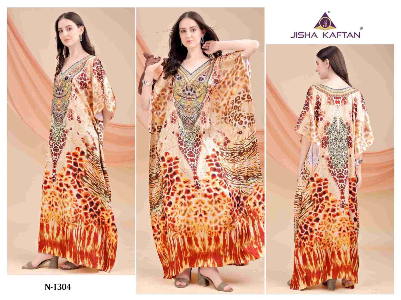 JELITE JISHA KAFTAN E NAZKAT VOL 13 SATIN DIGITAL PRINT LADIES KAFTAN