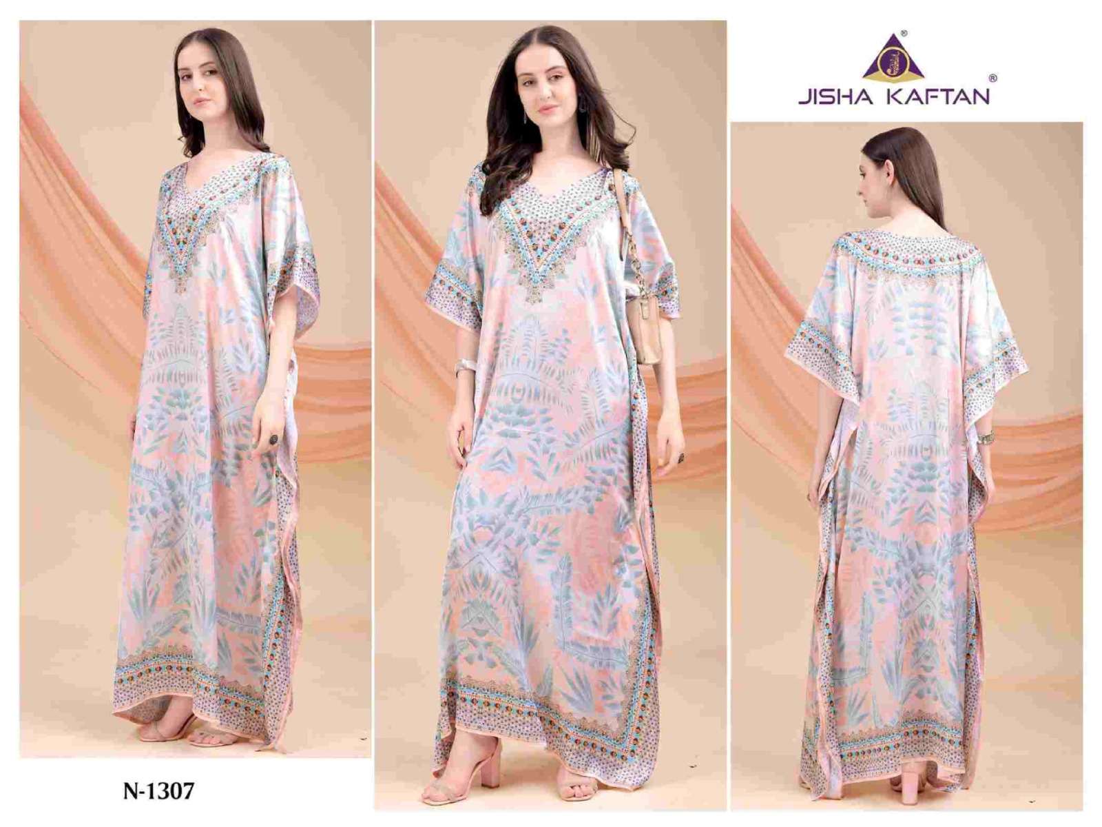 JELITE JISHA KAFTAN E NAZKAT VOL 13 SATIN DIGITAL PRINT LADIES KAFTAN