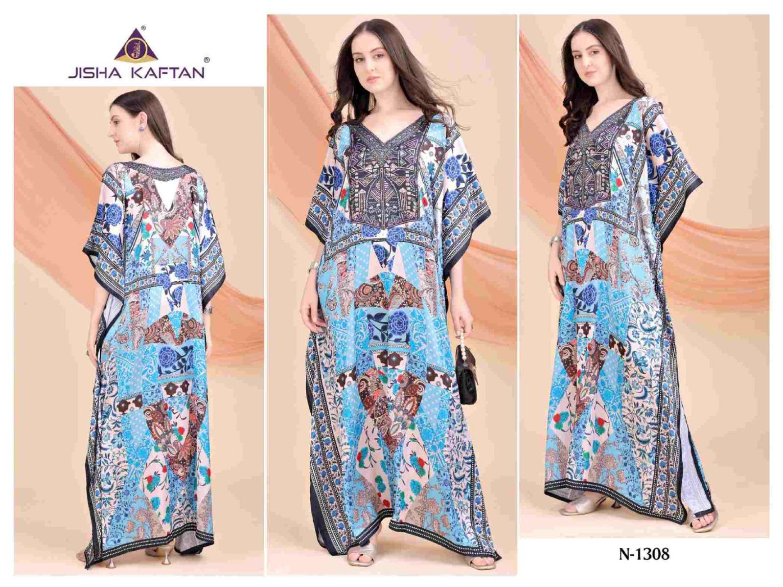 JELITE JISHA KAFTAN E NAZKAT VOL 13 SATIN DIGITAL PRINT LADIES KAFTAN
