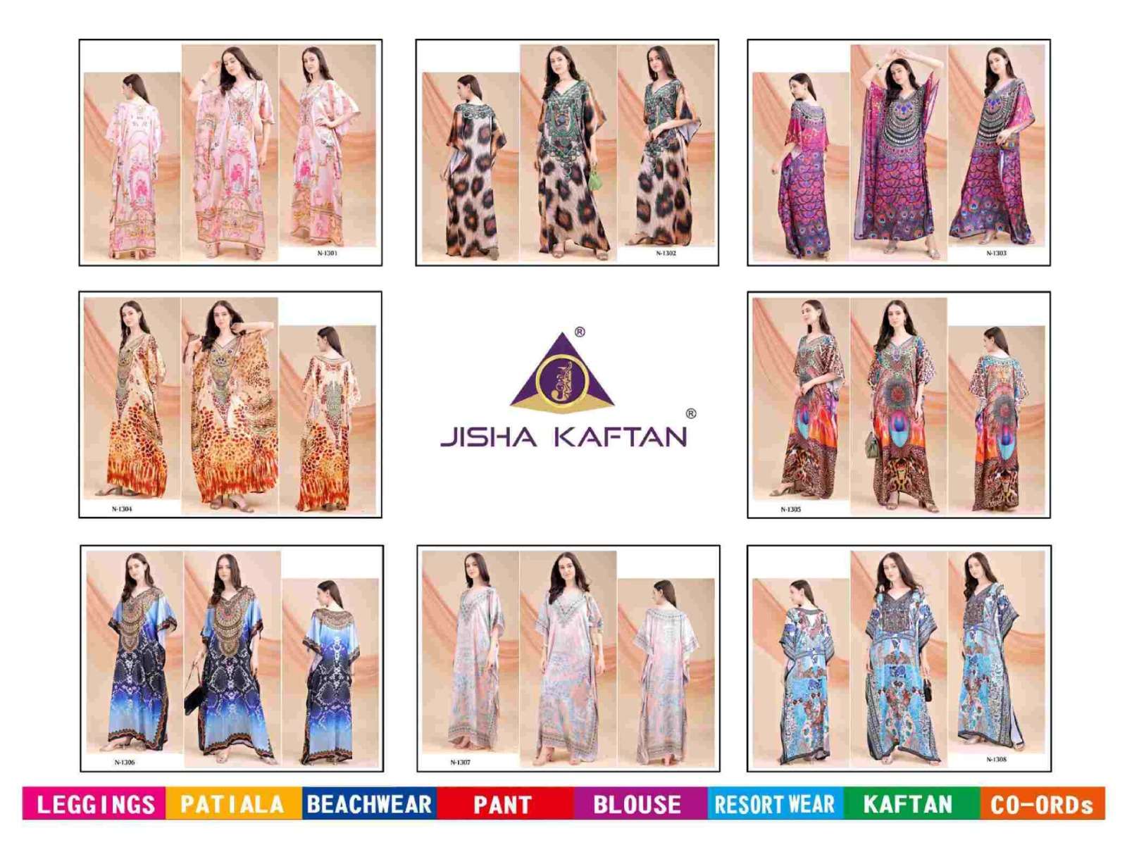 JELITE JISHA KAFTAN E NAZKAT VOL 13 SATIN DIGITAL PRINT LADIES KAFTAN