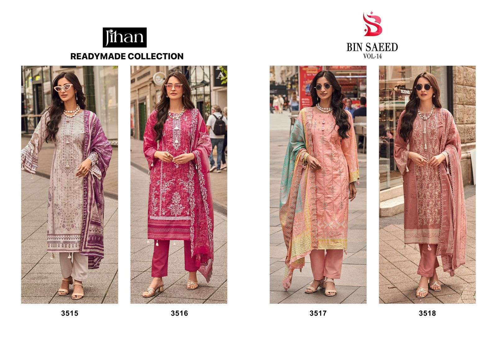 JIHAN BIN SAEED VOL 14 READY MADE LAWN COLLECTION LAWN COTTON SUIT
