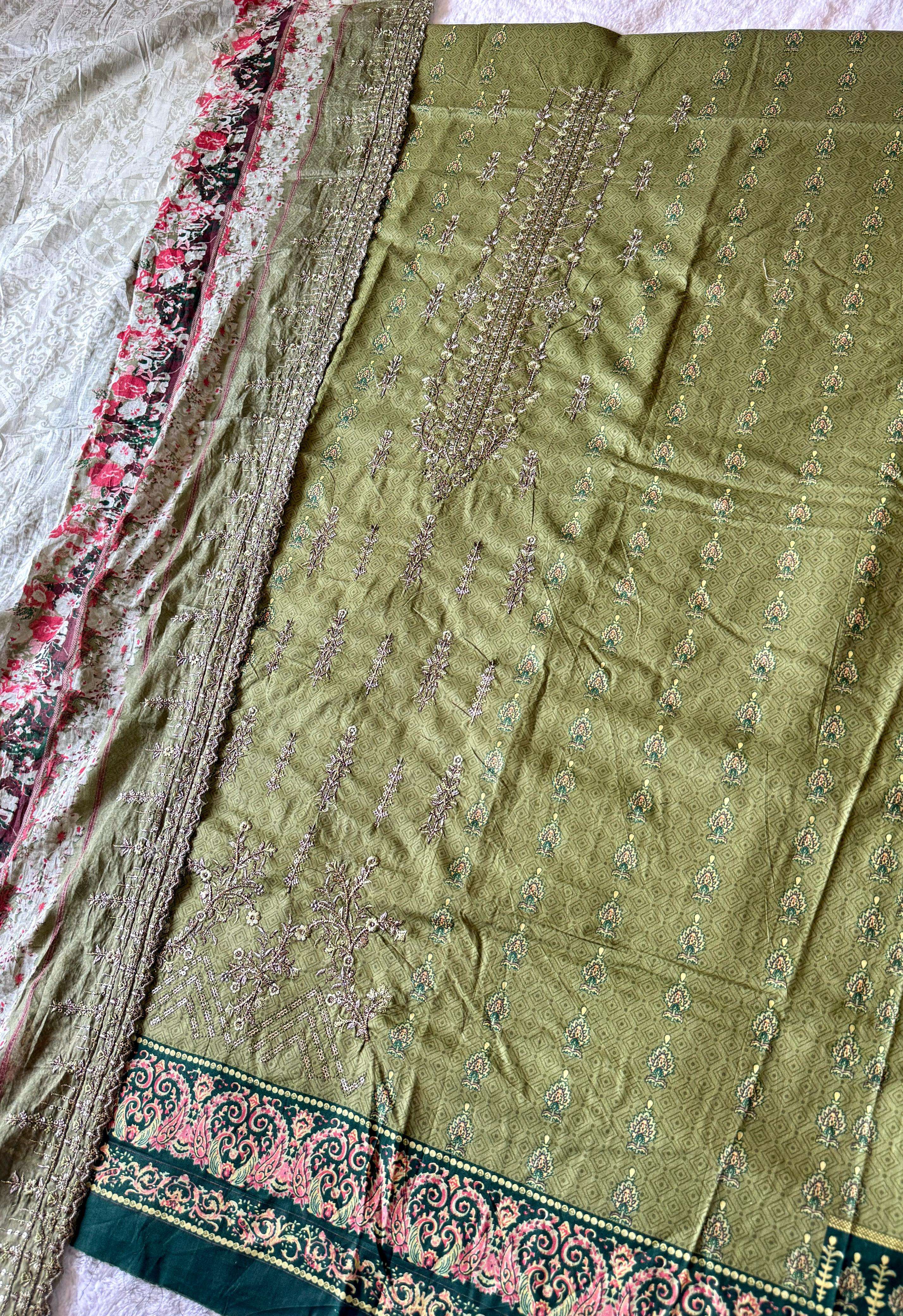 JIHAN D NO 3537 LAWN COTTON FANCY EMBROIDERY WORK SALWAR KAMEEZ 
