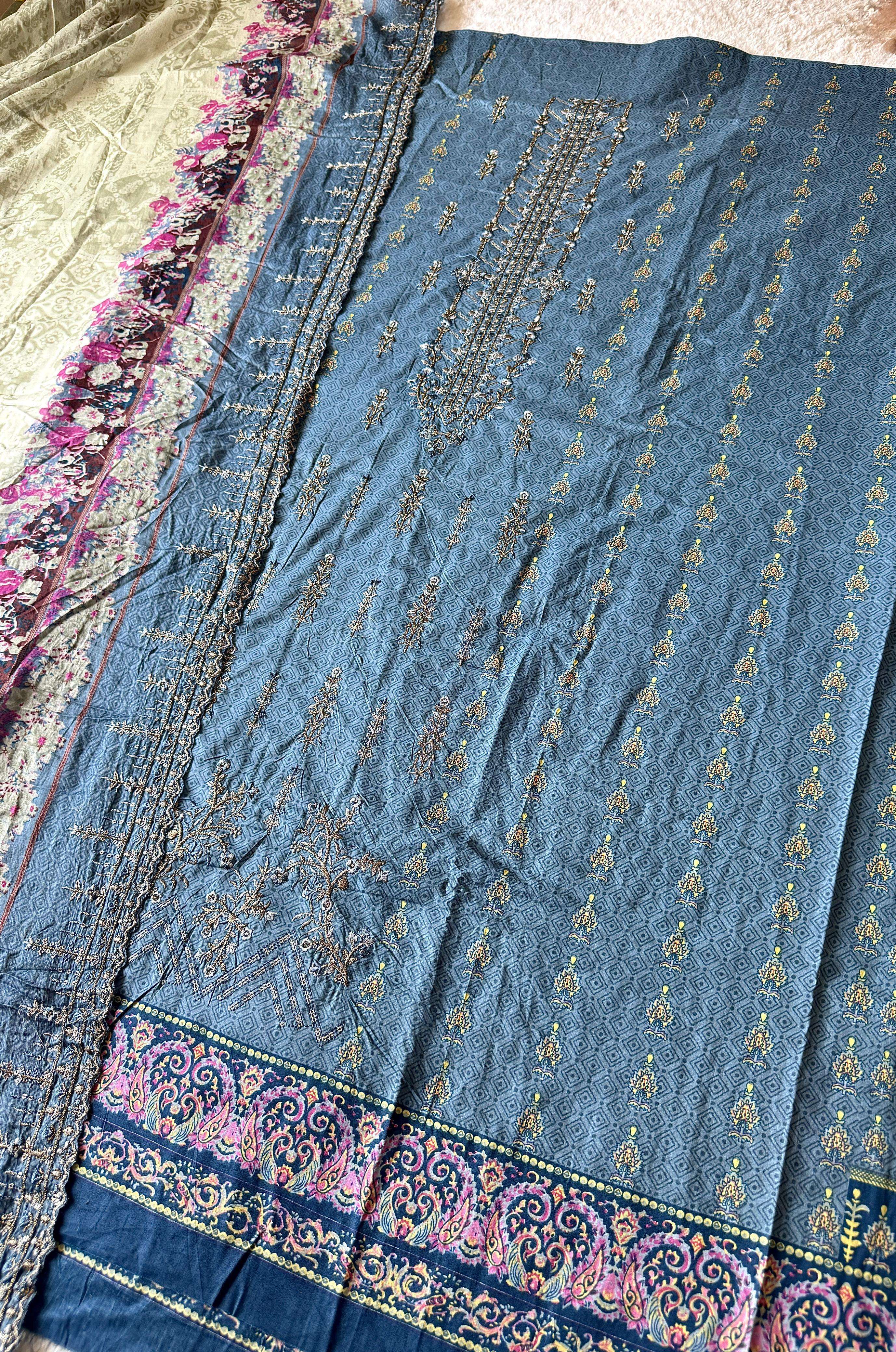 JIHAN D NO 3537 LAWN COTTON FANCY EMBROIDERY WORK SALWAR KAMEEZ 