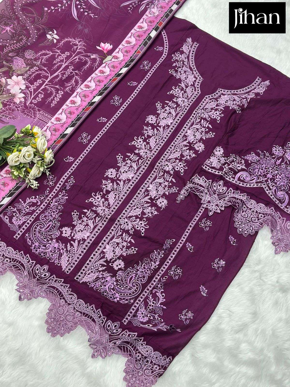 JIHAN FIRDOUS OMBRE LAWN COLLECTION VOL 3 COTTON SALWAR KAMEEZ 
