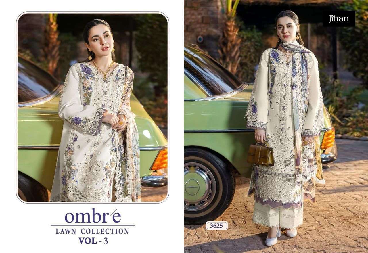 JIHAN FIRDOUS OMBRE LAWN COLLECTION VOL 3 COTTON SALWAR KAMEEZ 