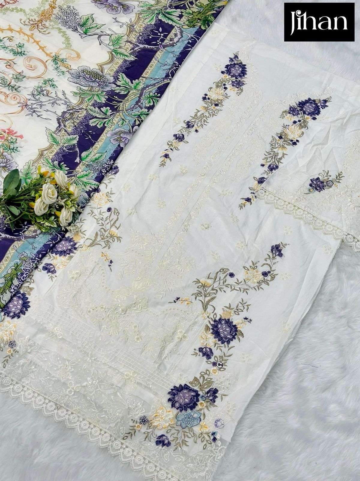 JIHAN FIRDOUS OMBRE LAWN COLLECTION VOL 3 COTTON SALWAR KAMEEZ 