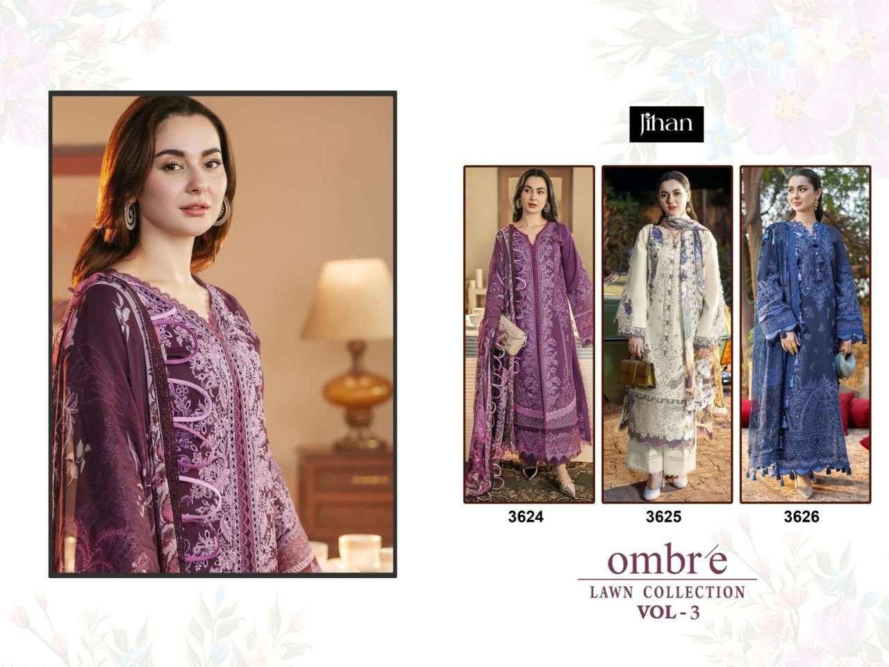 JIHAN FIRDOUS OMBRE LAWN COLLECTION VOL 3 COTTON SALWAR KAMEEZ 