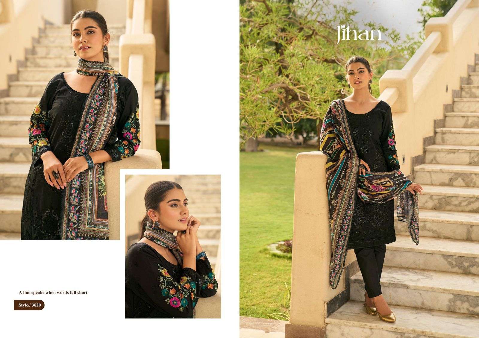 JIHAN TASKEEN VOL 3 COTTON HEAVY EMBROIDERY WORK SALWAR KAMEEZ 