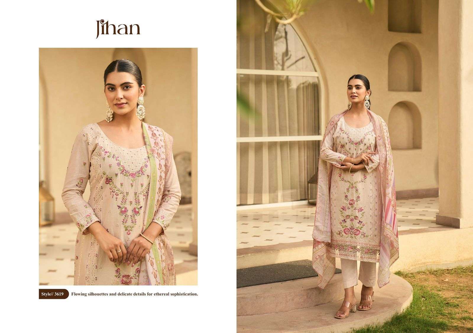 JIHAN TASKEEN VOL 3 COTTON HEAVY EMBROIDERY WORK SALWAR KAMEEZ 