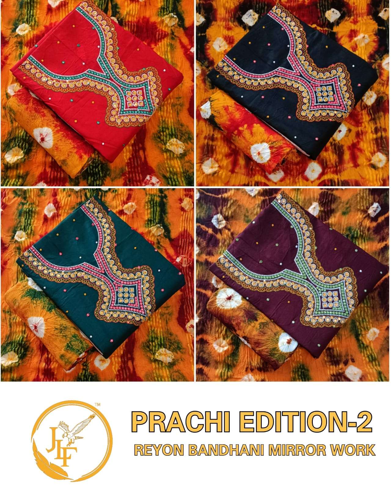 JLF FASHION PRACHI EDITION 2 RAYON MIRROR EMBROIDERY WORK LADIES SUIT