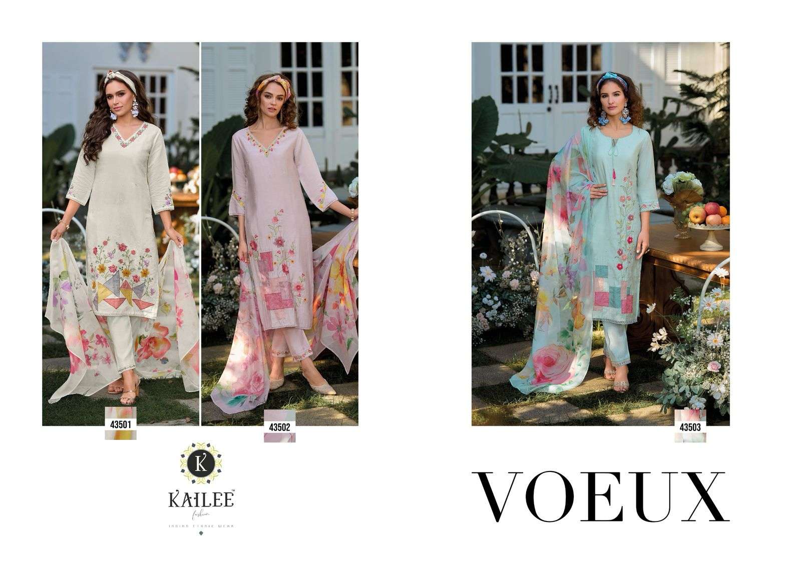 KAILEE FASHION VOEUX VISCOSE BEAUTIFUL DESIGNER LOOK LADIES SUIT