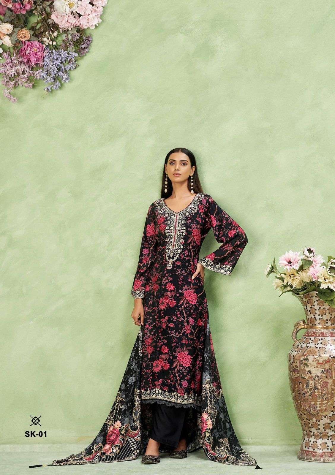 KARVA DESINER STUDIO SURKH VOL 2 VISCOSE DIGITAL PRINT WITH HAND WORK SUIT