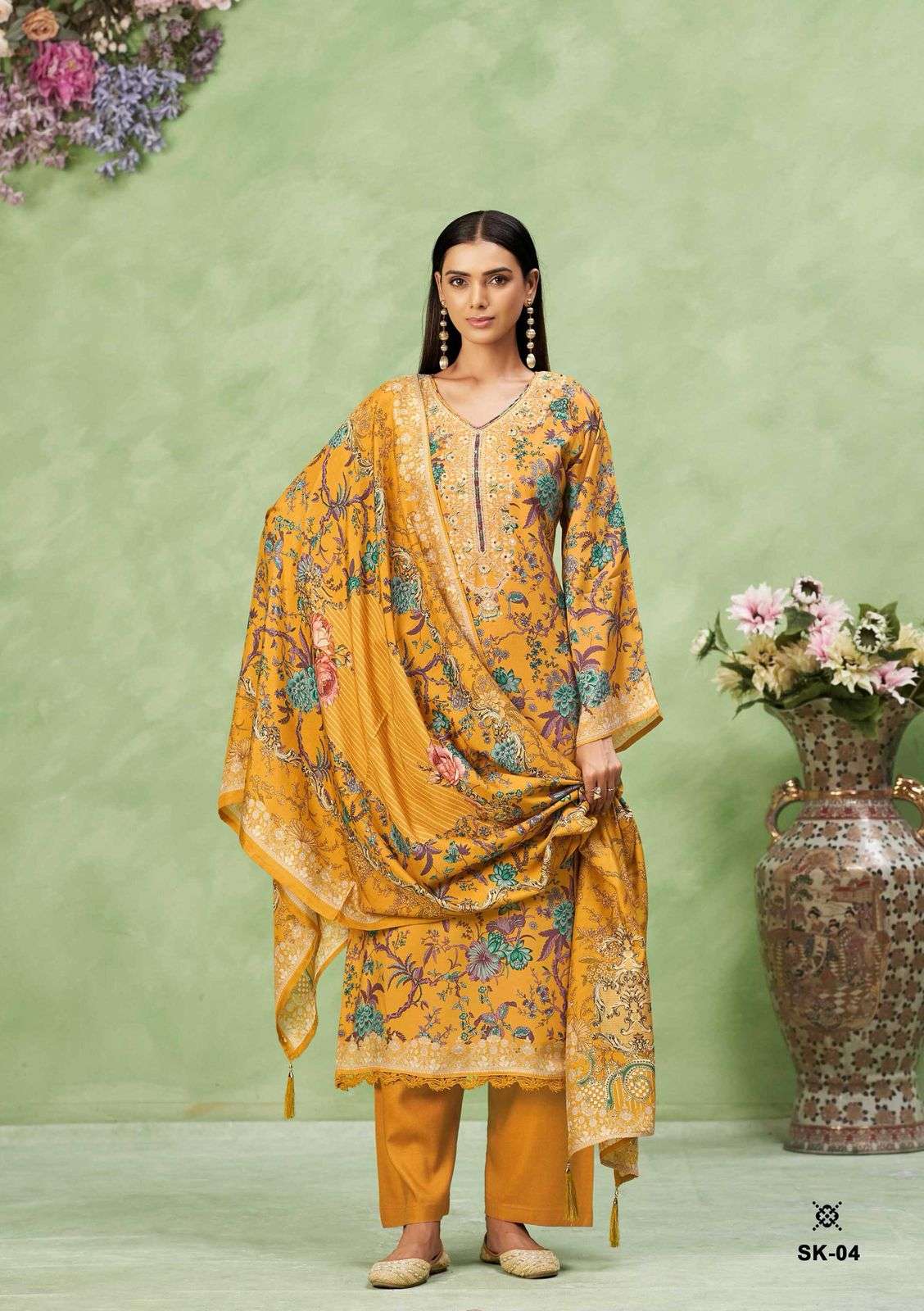 KARVA DESINER STUDIO SURKH VOL 2 VISCOSE DIGITAL PRINT WITH HAND WORK SUIT