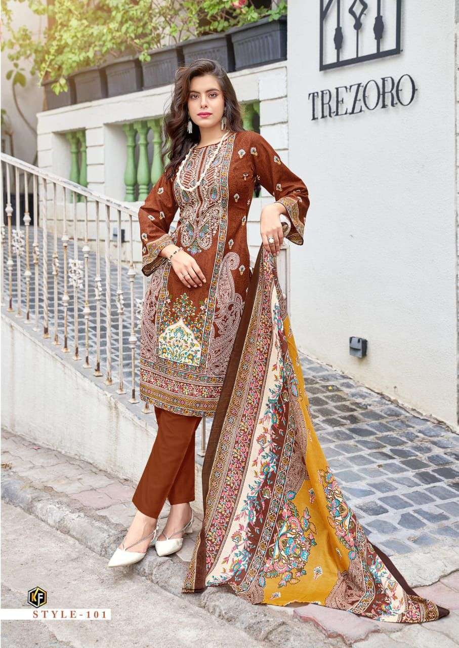 KEVAL FAB JAZMIN COTTON DIGITAL PRINT WITH FANCY WORK SUIT