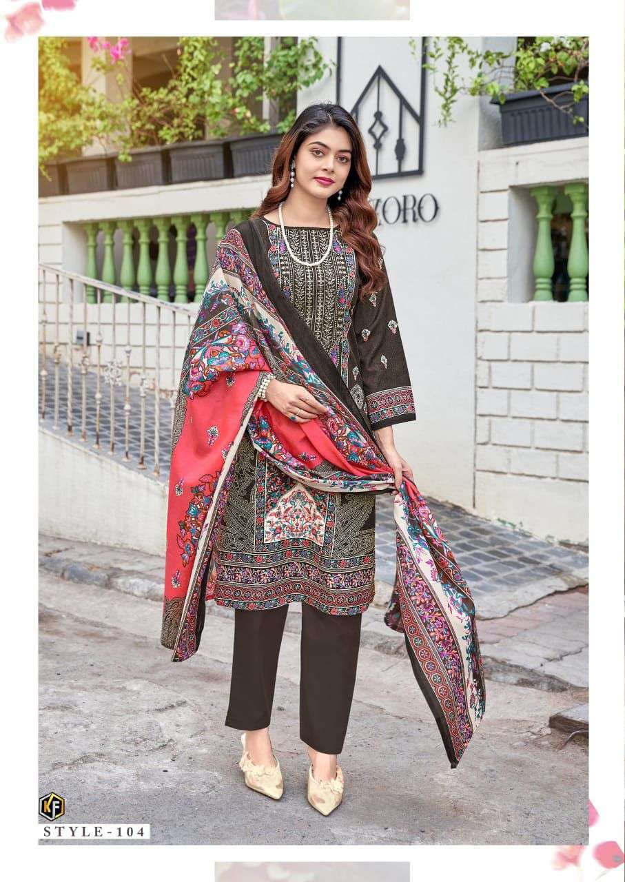 KEVAL FAB JAZMIN COTTON DIGITAL PRINT WITH FANCY WORK SUIT