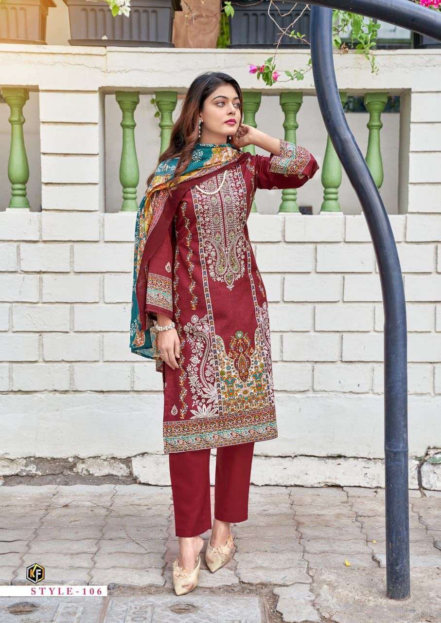 KEVAL FAB JAZMIN COTTON DIGITAL PRINT WITH FANCY WORK SUIT