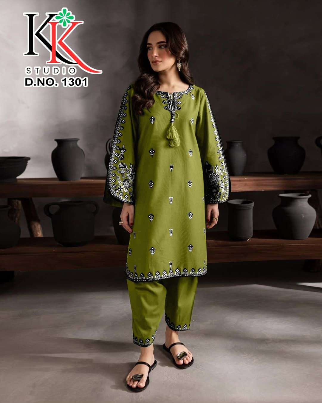 KK STUDIO D NO 1301 FANCY EMBROIDERED PAKISTANI STYLE SUIT