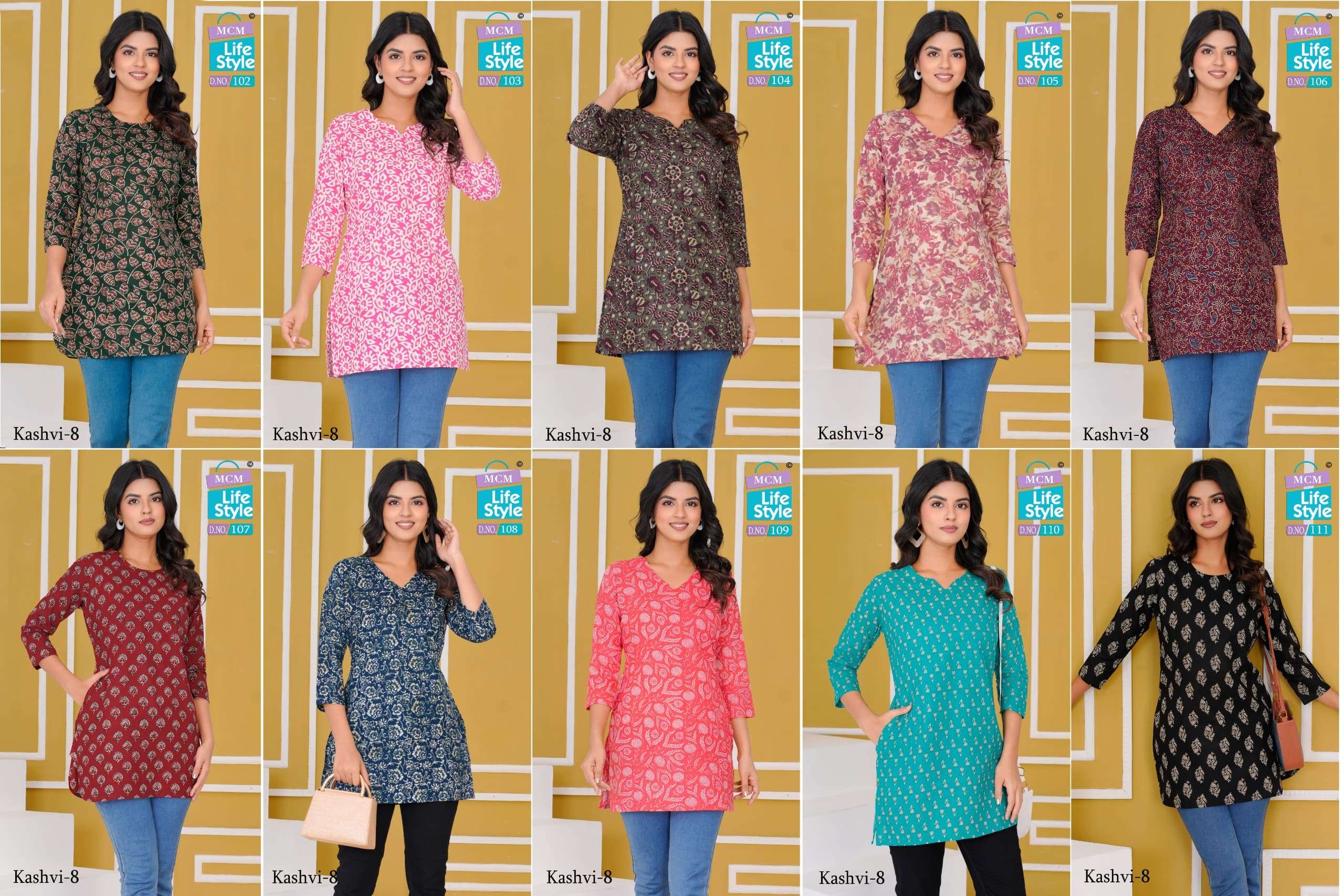 MCM LIFESTYLE KASHVI VOL 8 COTTON PRINT FANCY SHORT TOP