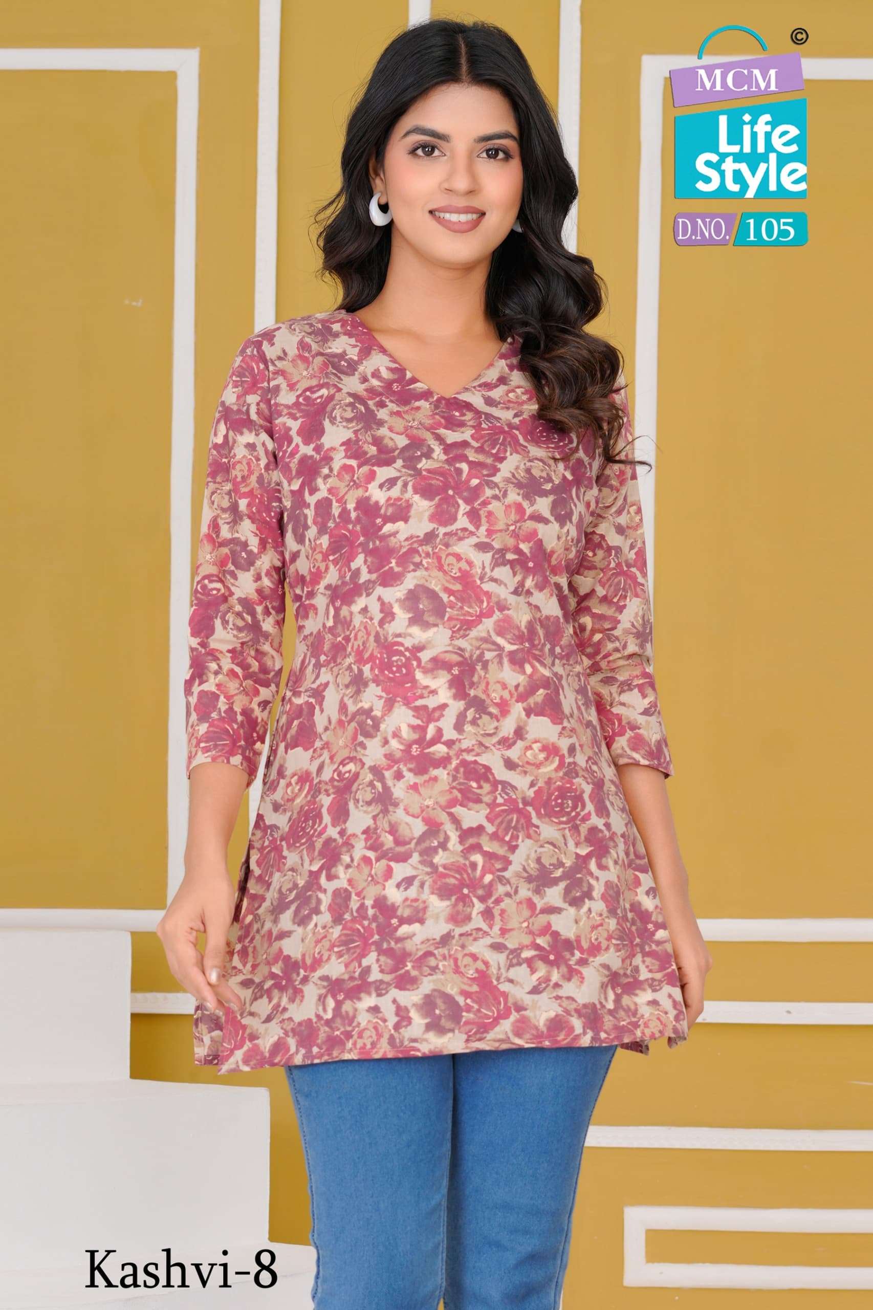 MCM LIFESTYLE KASHVI VOL 8 COTTON PRINT FANCY SHORT TOP