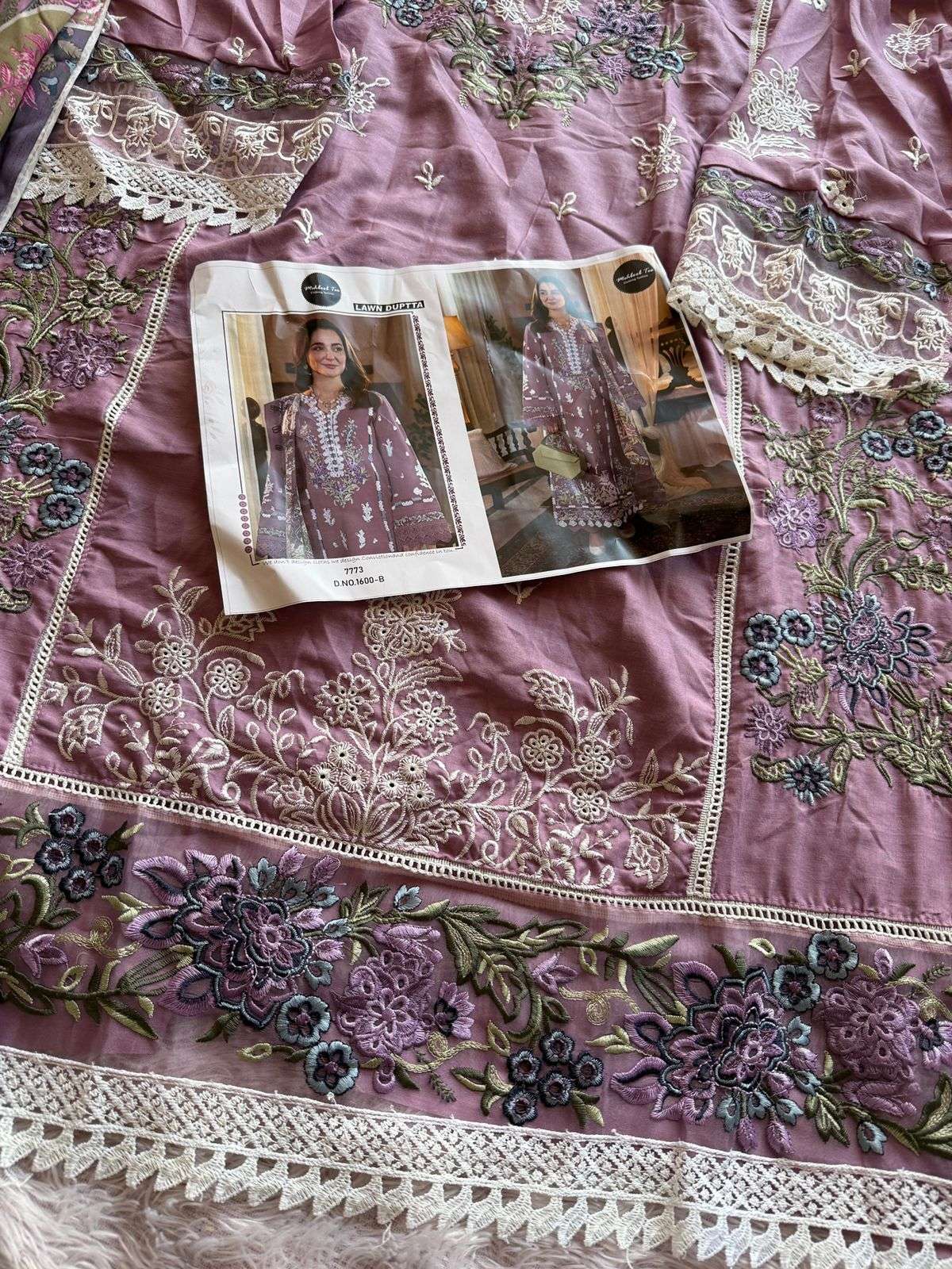 MEHBOOB TEX DESIGN NO - 1600 BC VISCOSE CAMBRIC COTTON HEAVY SELF EMBROIDERED PAKISTANI SALWAR SUIT