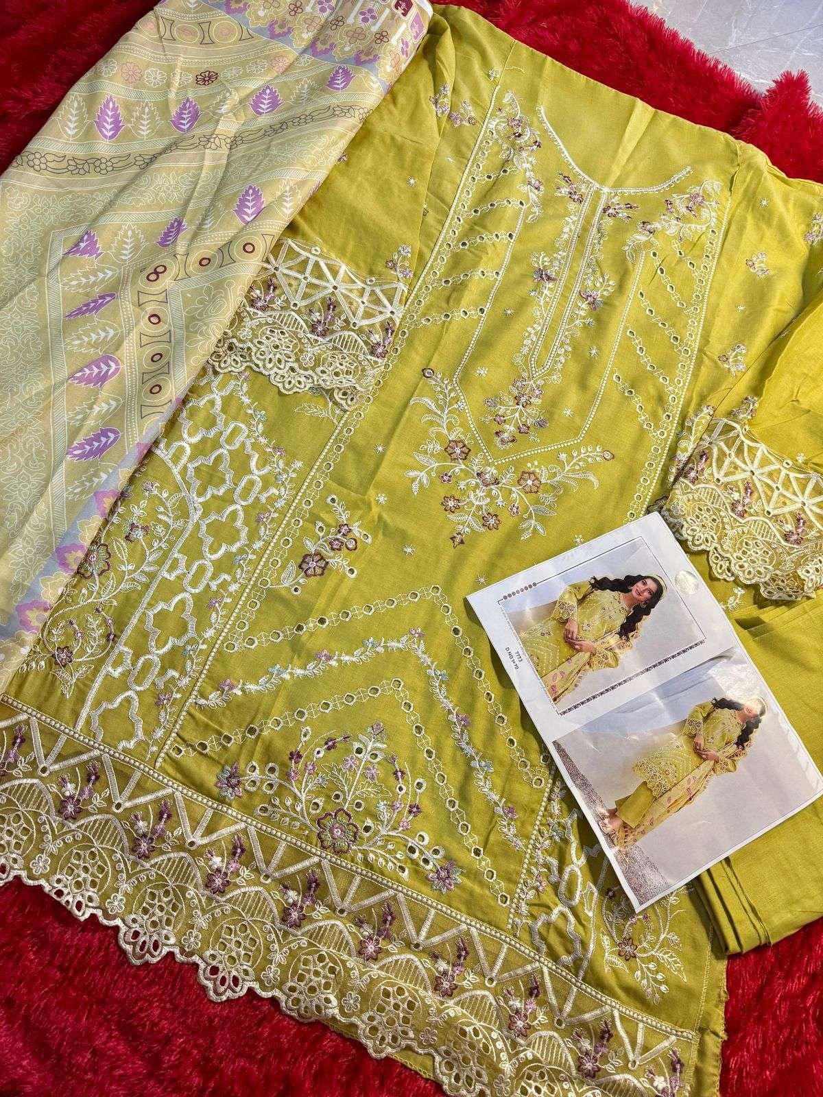 MEHBOOB TEX DESIGN NO - 1619-1620 PURE COTTON HEAVY EMBROIDERED PAKISTANI SALWAR SUIT 