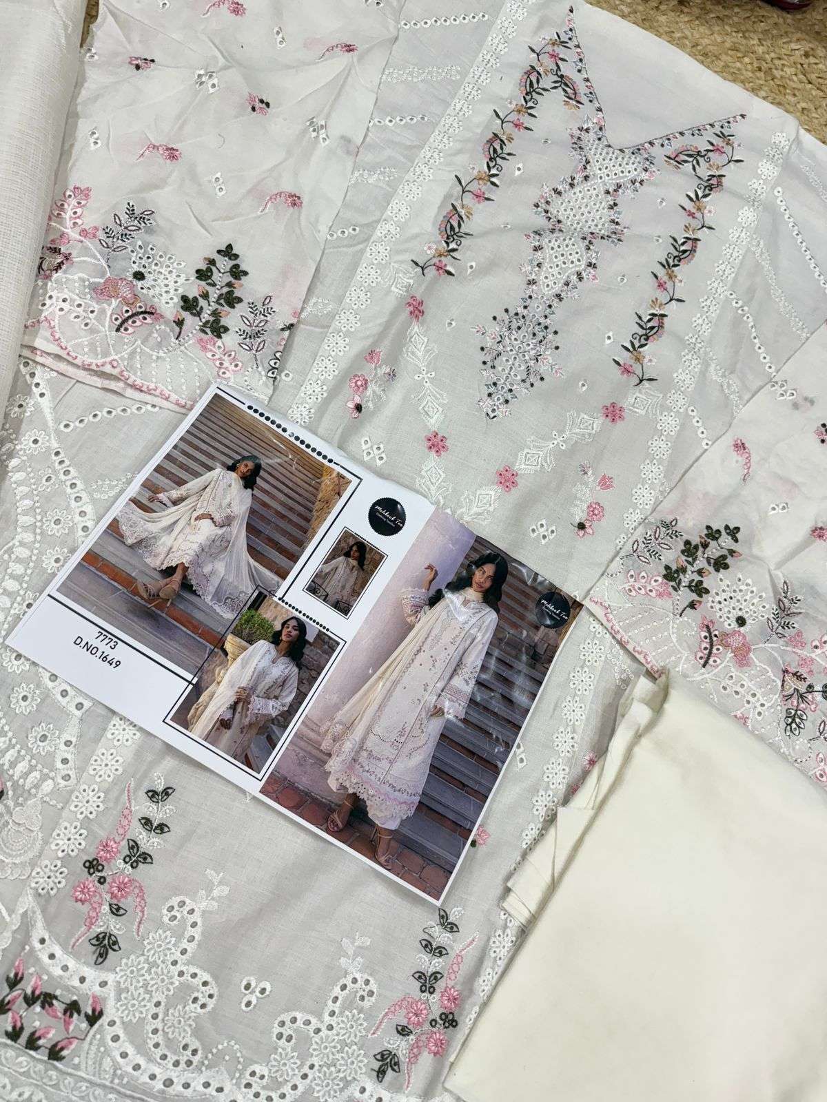 MEHBOOB TEX DESIGN NO - 1649 PURE VISCOSE LAWN HEAVY SELF EMBROIDERED PAKISTANI SALWAR SUIT