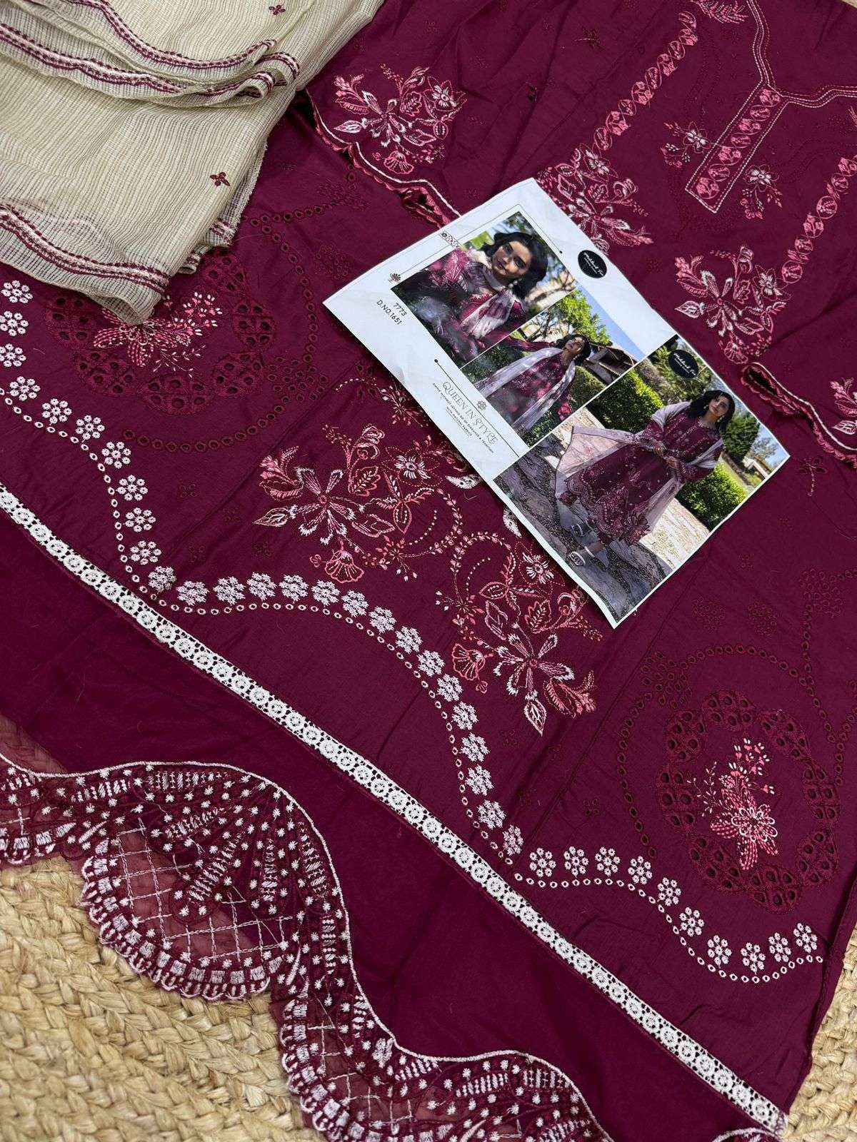 MEHBOOB TEX DESIGN NO - 1651 PURE VISCOSE LAWN HEAVY SELF EMBROIDERED PAKISTANI SALWAR SUIT 