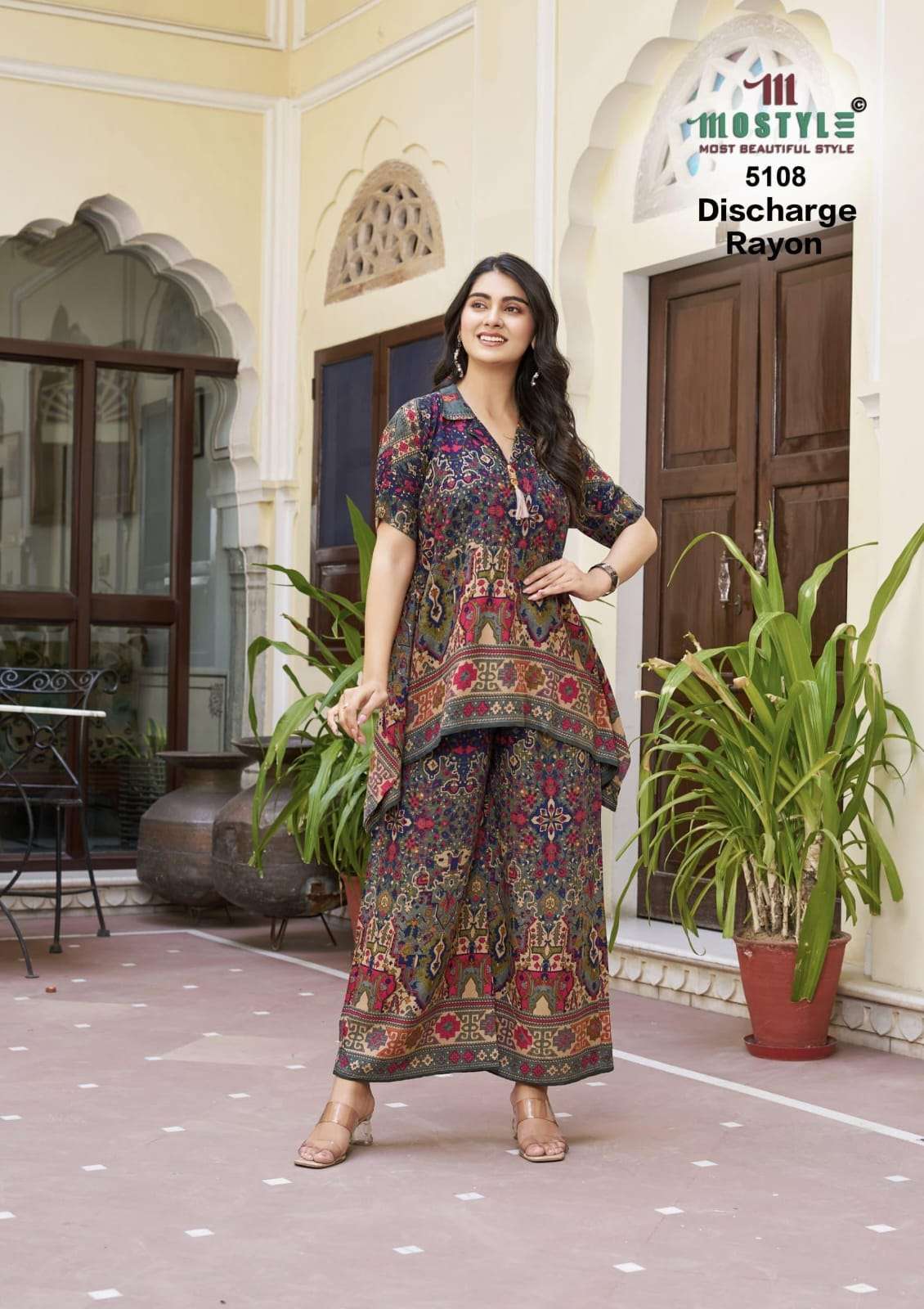 MF DISCHARGE RAYON COLLECTION LADIES FANCY CO-ORD SET
