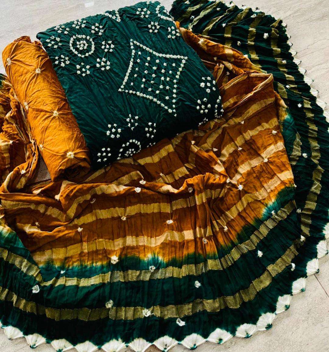 MF SATIN CONTRAST BANDHEJ COLLECTION
