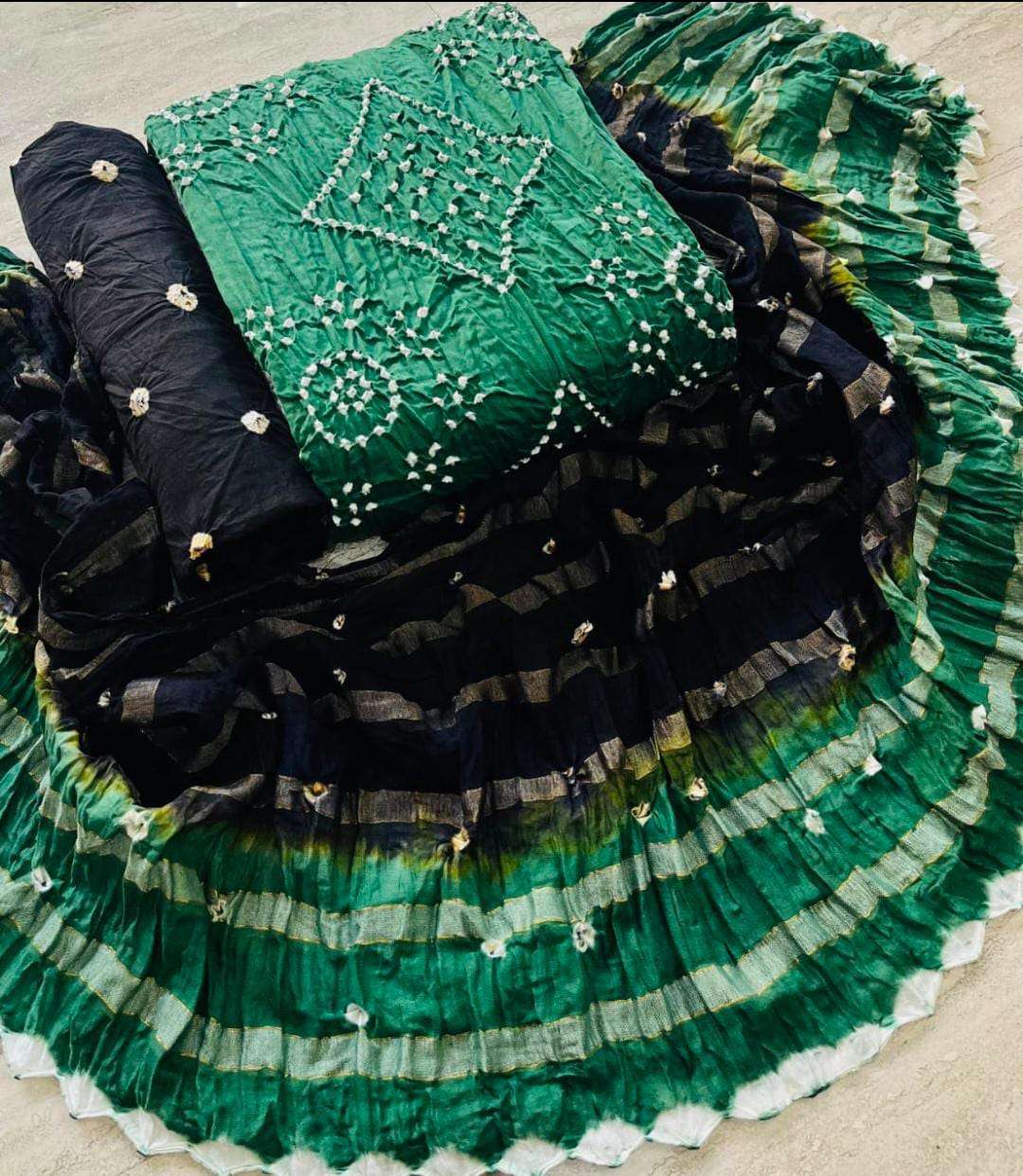 MF SATIN CONTRAST BANDHEJ COLLECTION