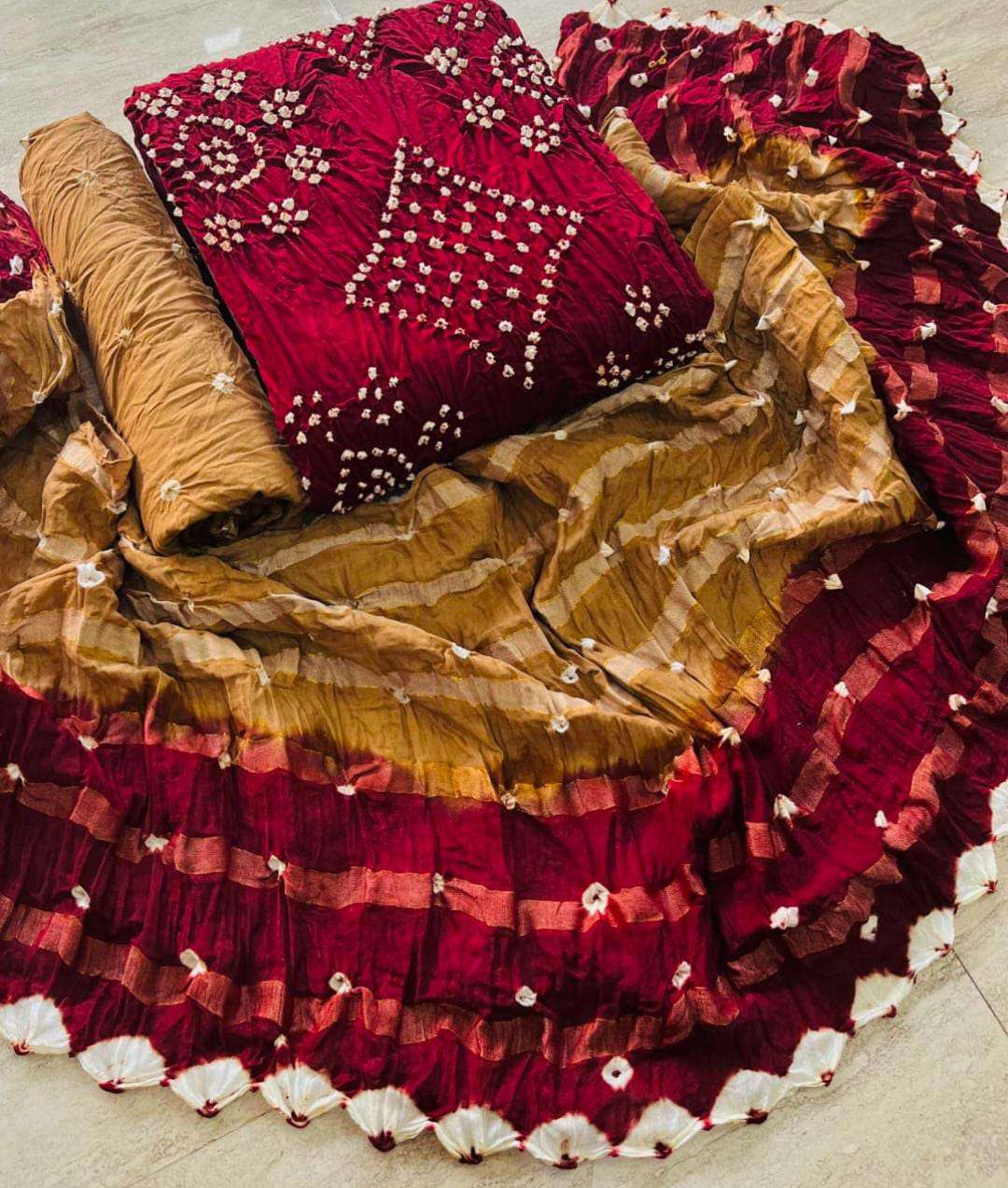 MF SATIN CONTRAST BANDHEJ COLLECTION