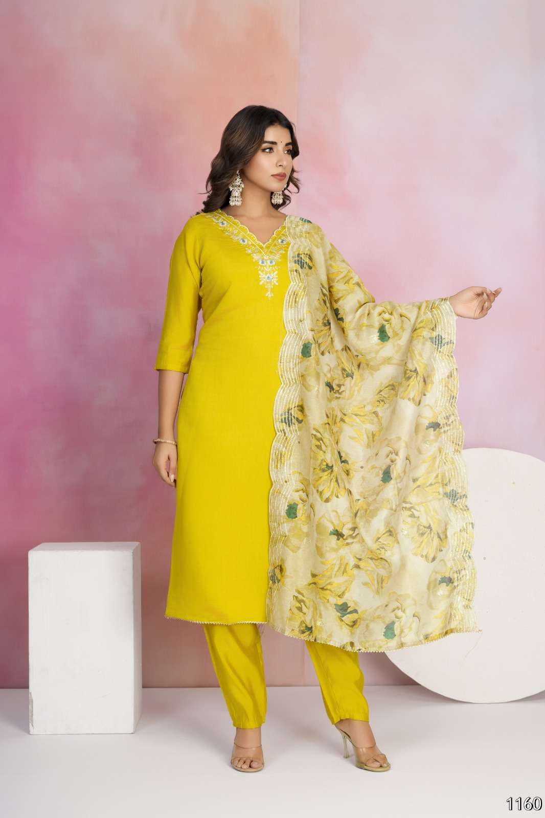 MF TANISHA VOL 22 VISCOSE CHANDERI SILK FANCY LADIES KURTI COMBO SET