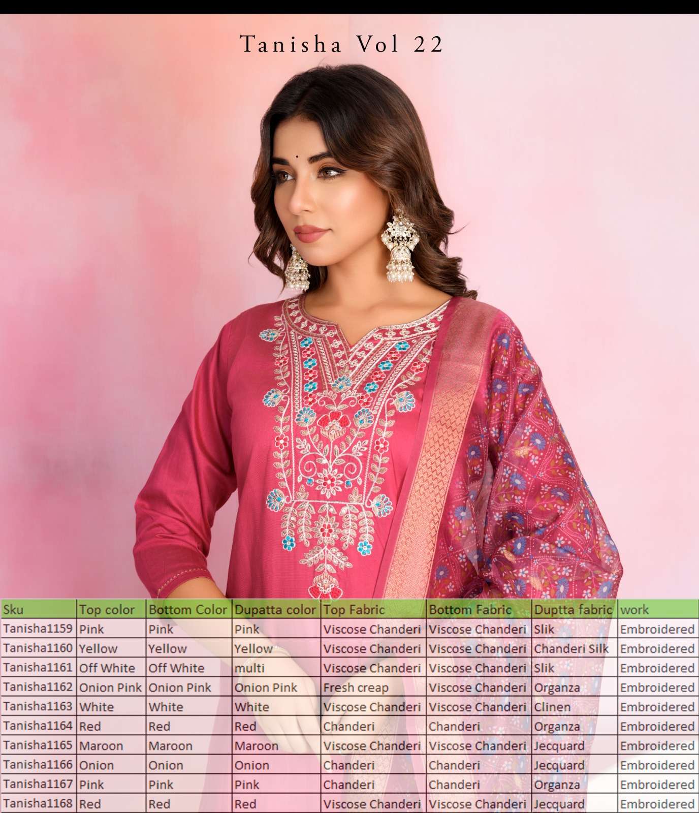 MF TANISHA VOL 22 VISCOSE CHANDERI SILK FANCY LADIES KURTI COMBO SET