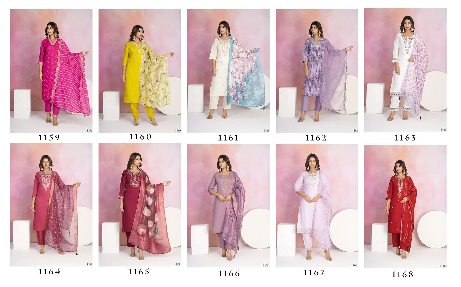 MF TANISHA VOL 22 VISCOSE CHANDERI SILK FANCY LADIES KURTI COMBO SET